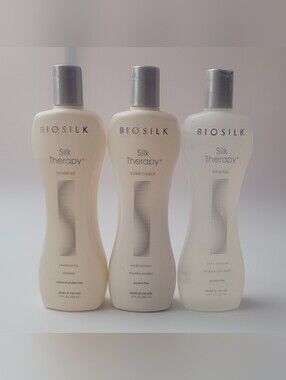 Biosilk Silk Therapy 12 oz Shampoo Conditioner Original Serum Cure Soyeuse Set